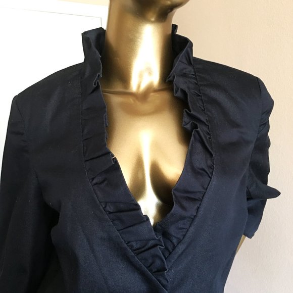 WILLI SMITH Ruffle Collar Swing Blazer / Jacket   NEW! - Picture 4 of 11